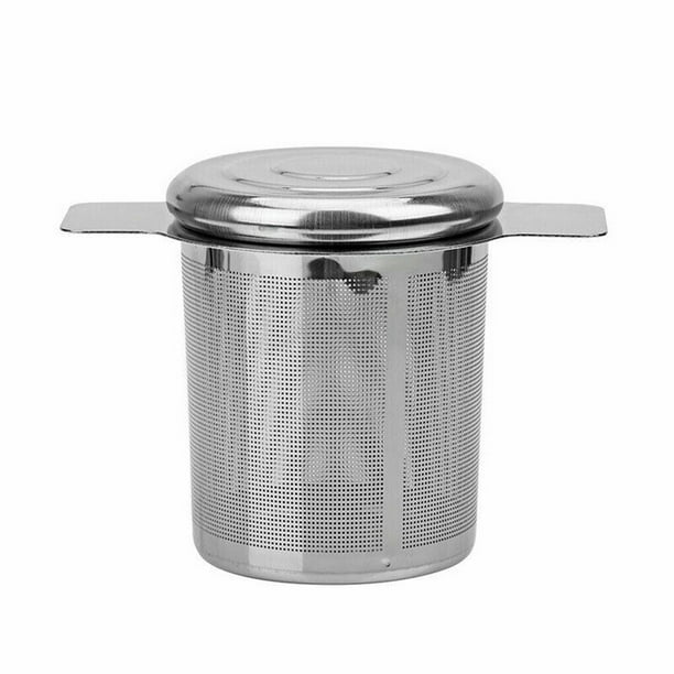 Stainless Steel Mesh Tea Infuser Leaf Filter Metal Loose Cup With Lid Strainer